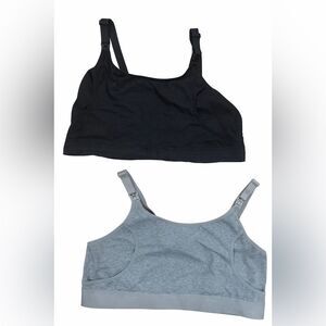 Nursing Pumping Maternity Bras Size XL Black Gray Hands Free Wireless Set of 2